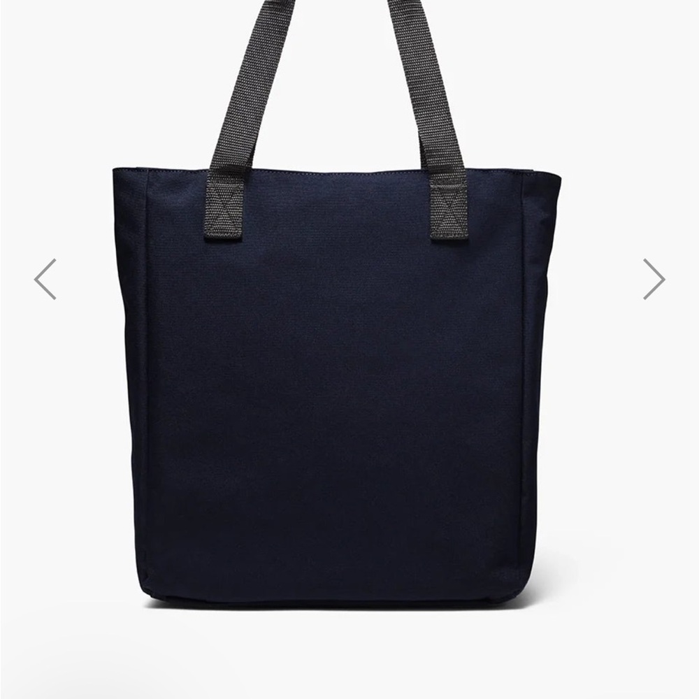 Navy Canvas Tote Backpack with Black Straps